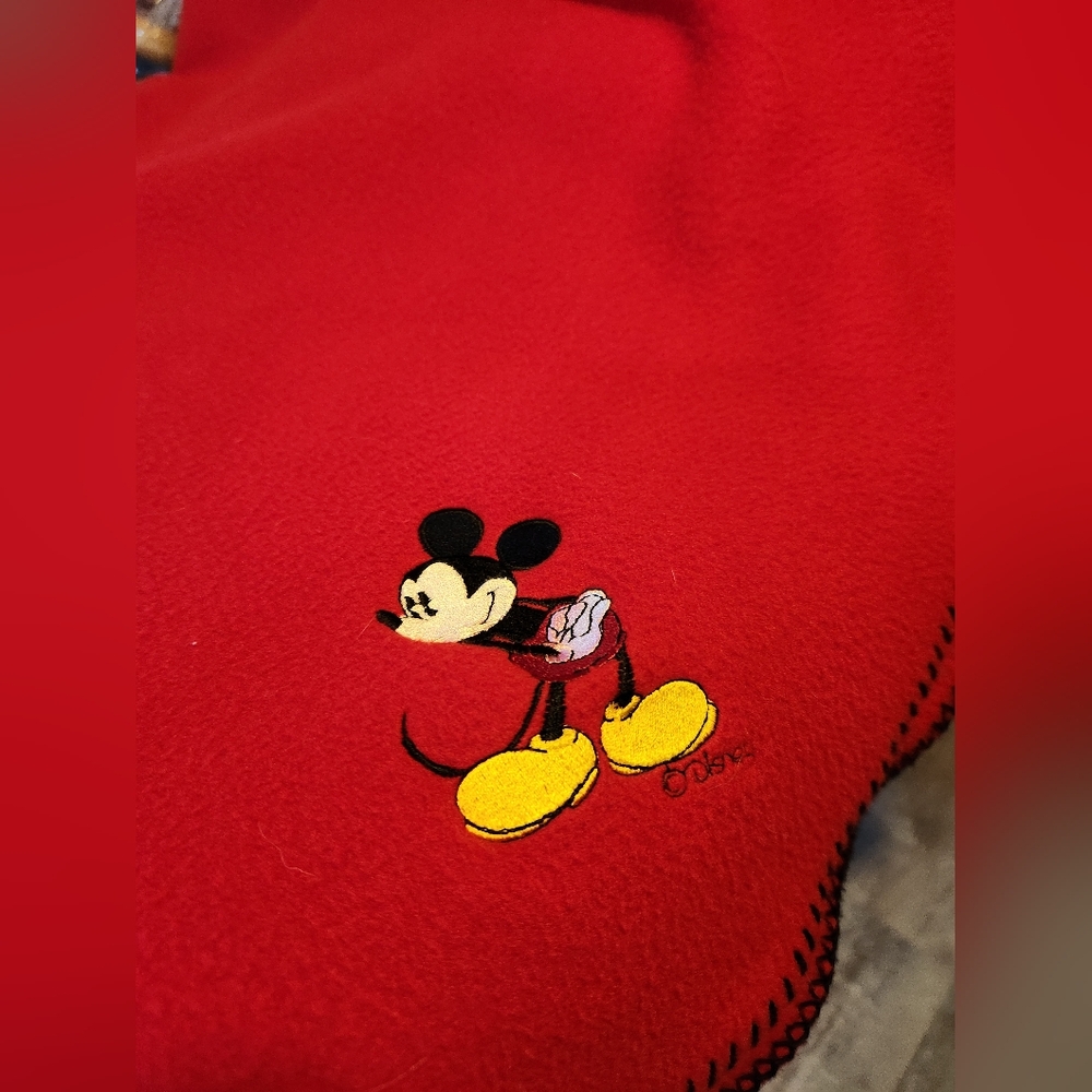 Red Mickey Mouse Fleece Blanket 47"x 60"